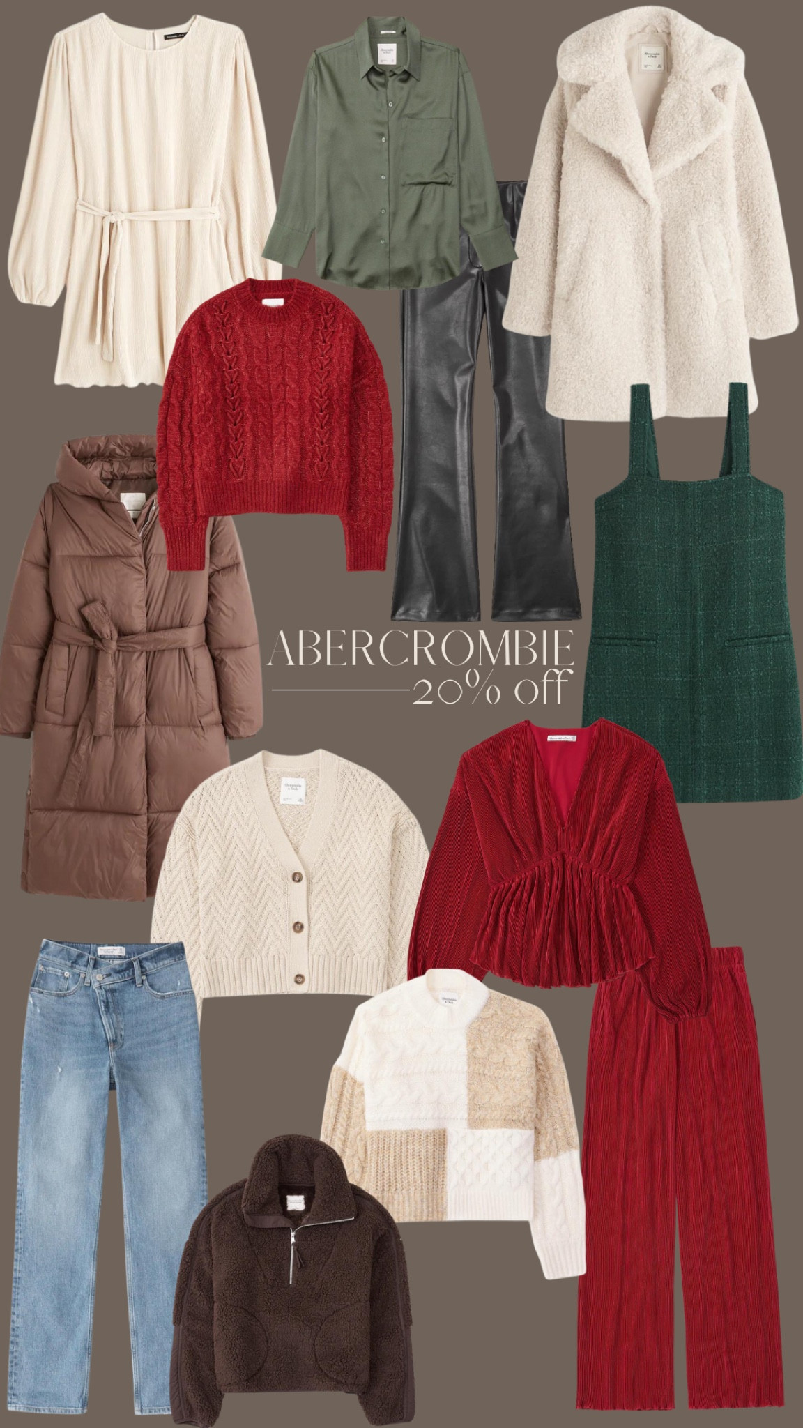 Abercrombie 20% off, Christmas party outfit, holiday party outfit, jeans, puffer coat, sweater 

#LTKHoliday #LTKstyletip #LTKsalealert