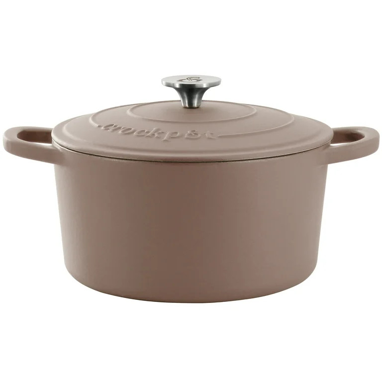 Crockpot Artisan 7 Quart Enameled Cast Iron Dutch Oven in Matte Dusty Pink | Walmart (US)