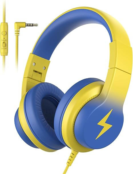 Candy Bila Kids Headphones, Wired Headphones for Kids Over Ear with Microphone, 85/94dB Volume He... | Amazon (US)