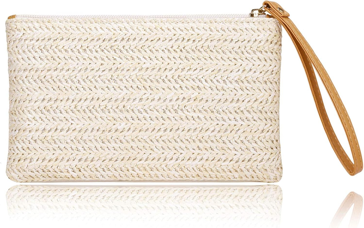Womens Straw Clutch Bag Bohemian Summer Beach Straw Purse Zipper Wristlet Wallets for Women | Amazon (CA)