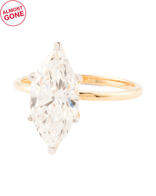 Made In Usa 14kt Gold Lab Grown Diamond Marquise Ring | TJ Maxx