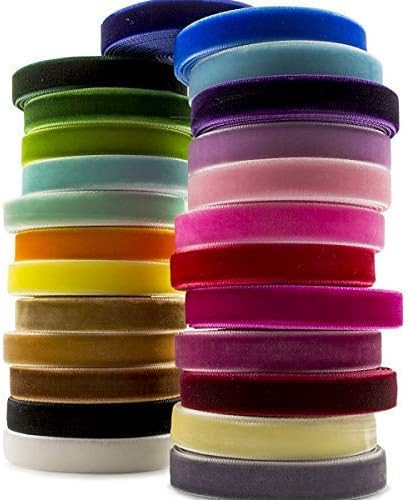 Summer-Ray 50 Yards (2 Yards x 25 Colors) 3/8" 10mm Velvet Ribbon Value Pack | Amazon (CA)