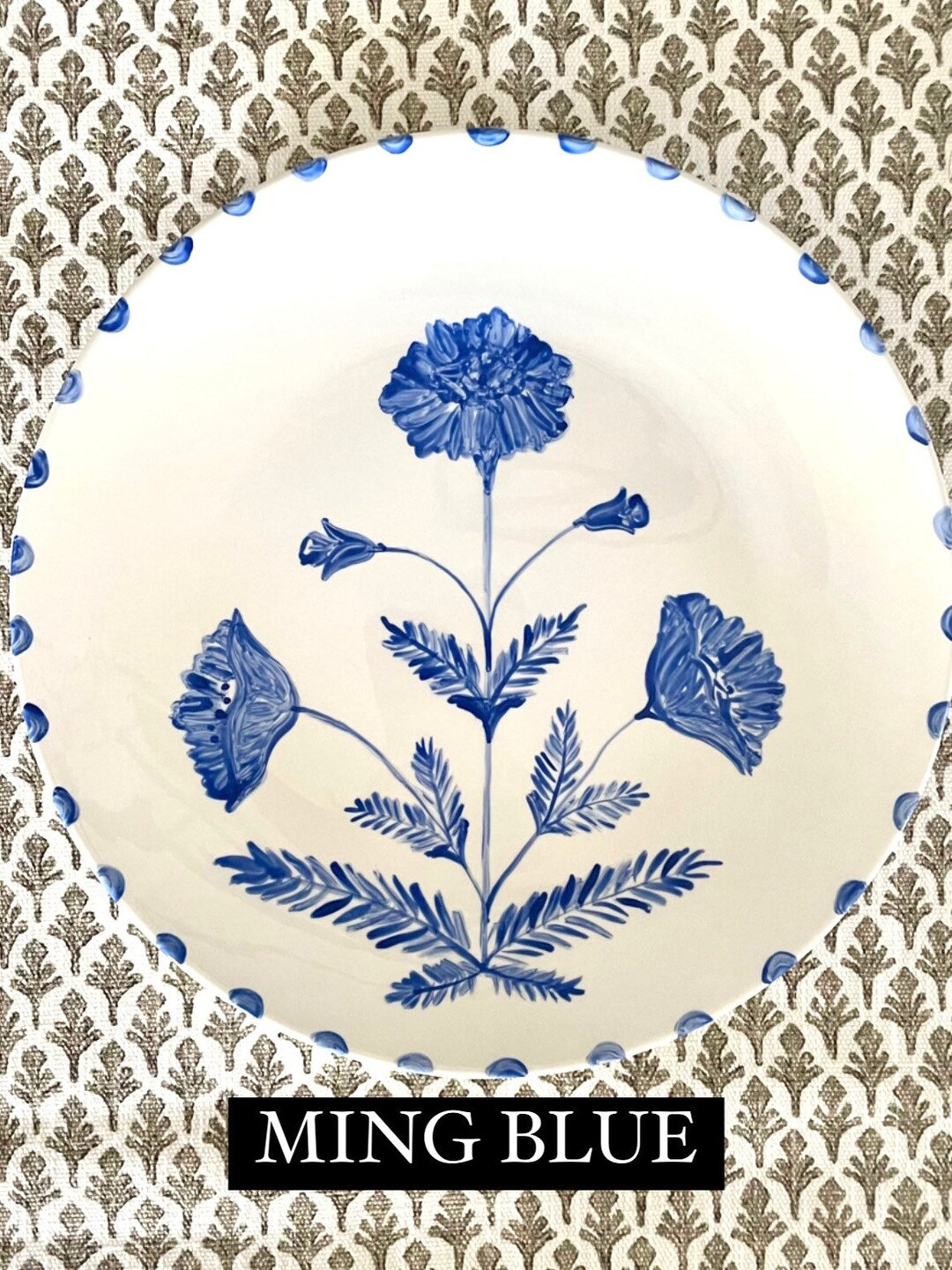 Hand-painted Floral Ceramic Plate | Etsy (US)