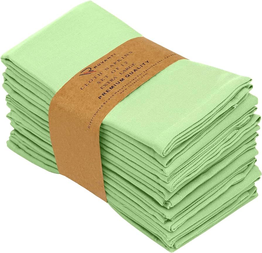 Ruvanti Cloth Napkins Set of 12, 18x18 Inches Napkins Cloth Washable, Soft, Durable, Absorbent, C... | Amazon (US)