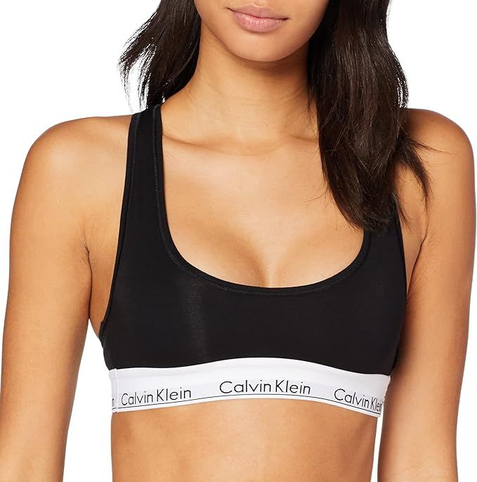 Calvin Klein - Women's Bralette - Modern Cotton - 53% Cotton 35% Modal 12% Elastane - Black - Cot... | Amazon (UK)