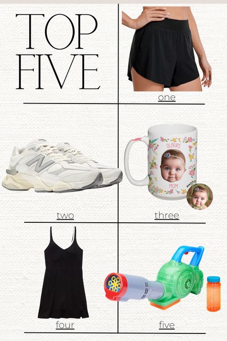 🌟 This week's top sellers are in! Check out these must-haves:

1. Amazon workout shorts - Seriously, they're a game-changer for your workout routine!
2. New Balance 9060 sneakers - Total comfort meets style with these fresh kicks.
3. Customized Mother's Day mug - The best gift ever, featuring my babies' adorable faces!
4. Aerie athletic dress - Still 50% off and perfect for those active days.
5. Kids bubble machine - Endless fun for the whole family!

#LTKkids #LTKstyletip #LTKshoecrush