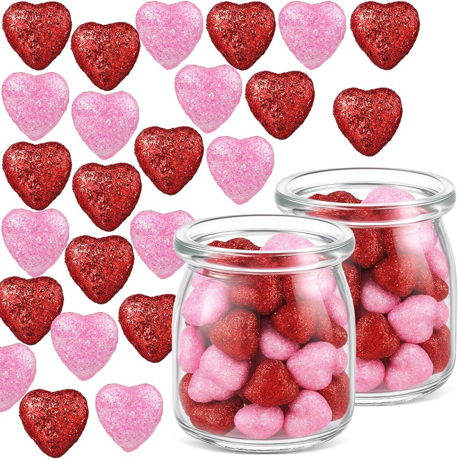 Jenaai 100 Pcs Valentines Day Hearts Vase Filler Foam for Table Decoration, Nice Vase Jar Filler,... | Amazon (US)