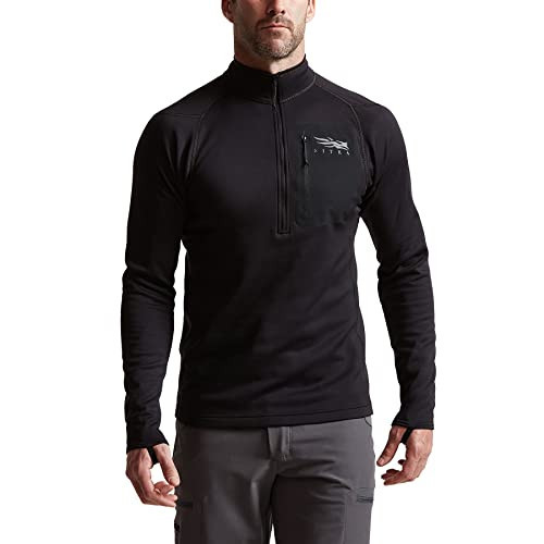 SITKA Gear Men's Core Midweight Zip-T Long Sleeve Hunting Shirt, Sitka Black, 3X-Large | Amazon (US)
