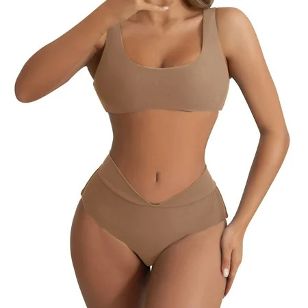 Women s Bikinis Beige Swimming Bathing Suit L | Walmart (US)
