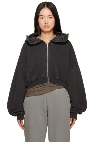 Entire Studios - Black Cropped Hoodie | SSENSE