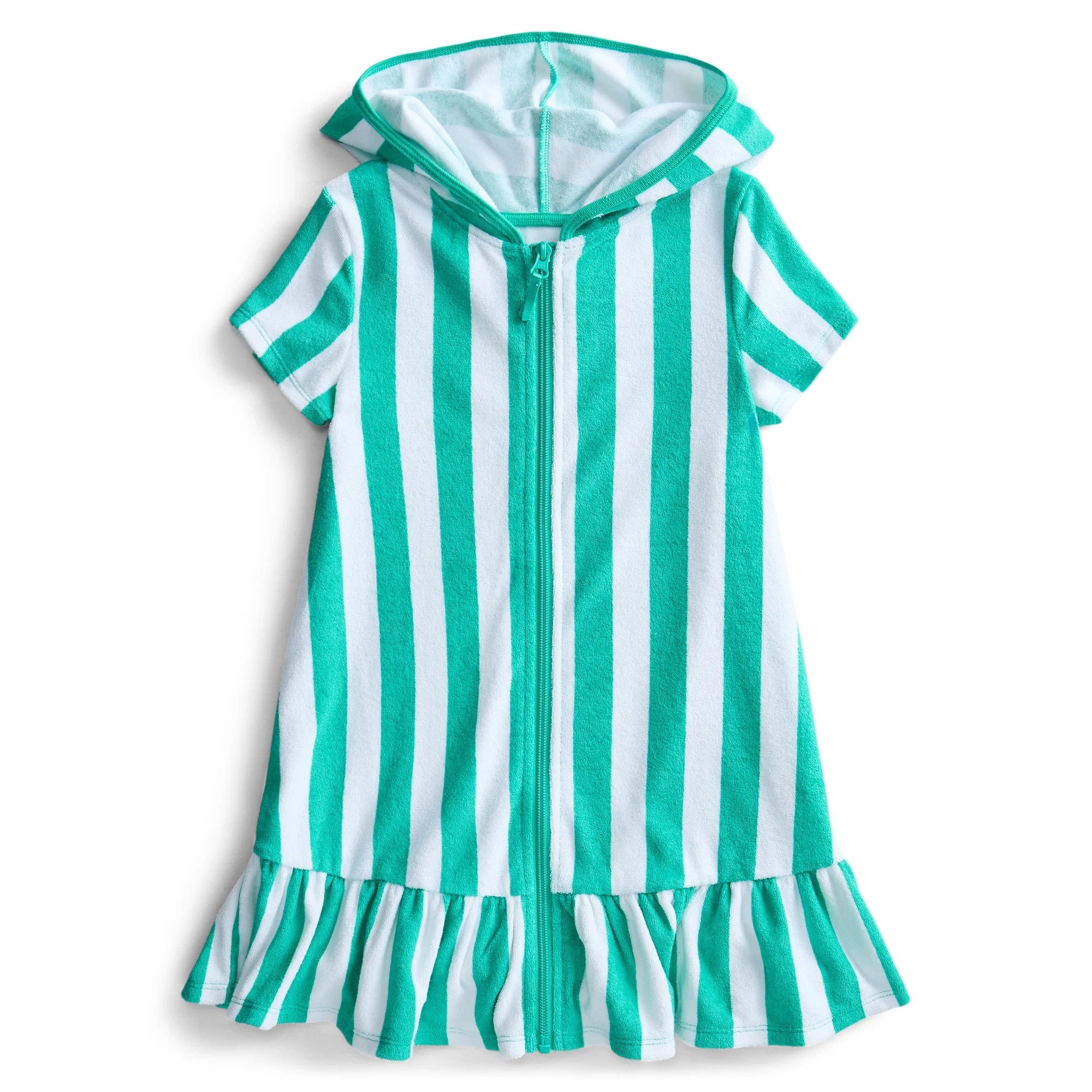 Wonder Nation Girls Terry Towel Swimsuit Coverup Dress with UPF 50+, Sizes 4-18 & Plus | Walmart (US)