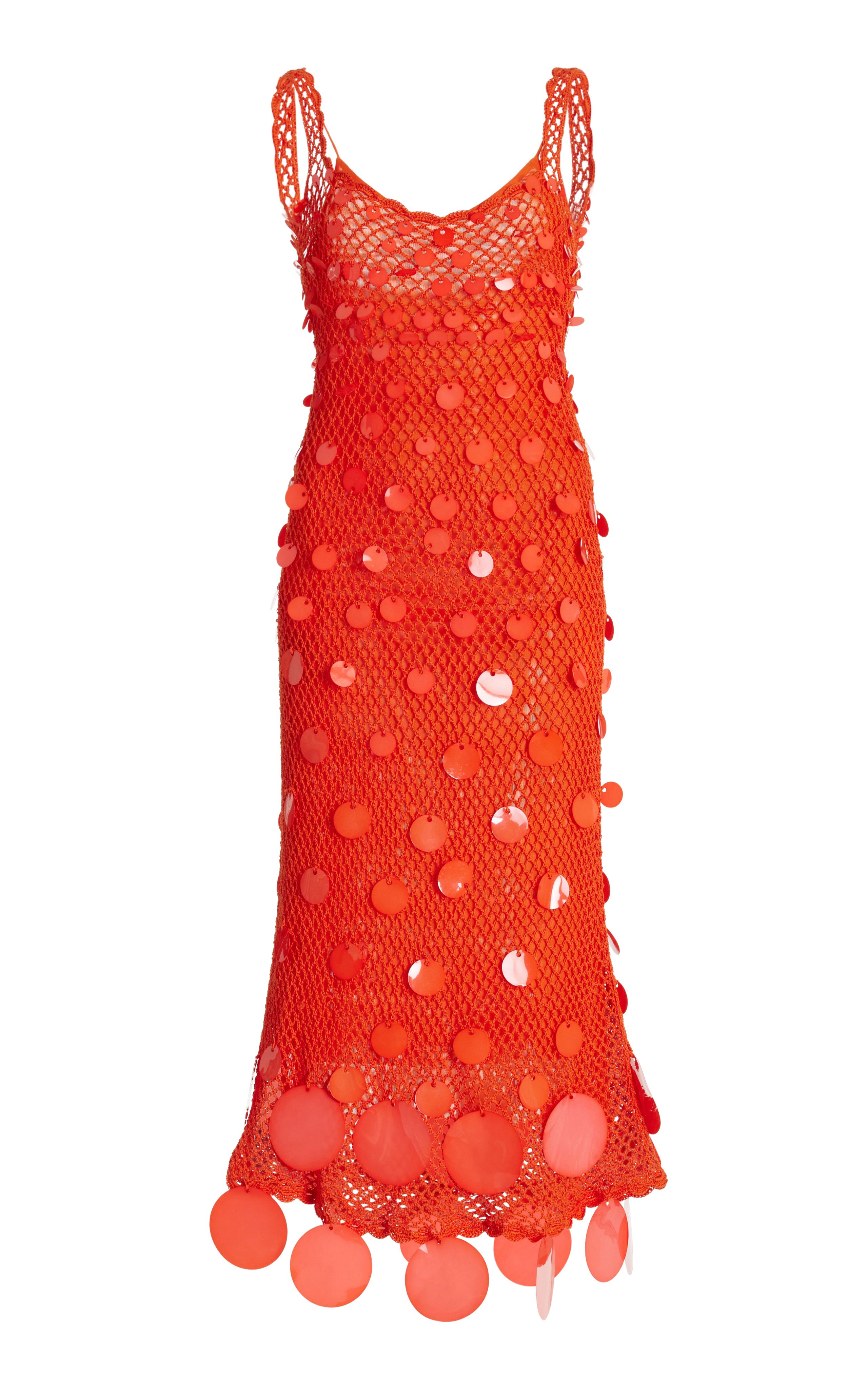 Exclusive Paillette-Sequined Crocheted Cotton Midi Dress | Moda Operandi (Global)