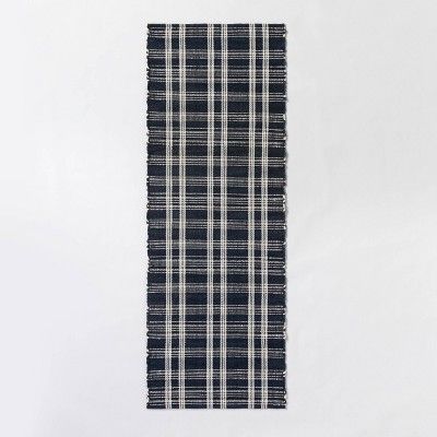 Windsong Indoor/Outdoor Plaid Scatter Rug Navy - Threshold™ designed with Studio McGee | Target