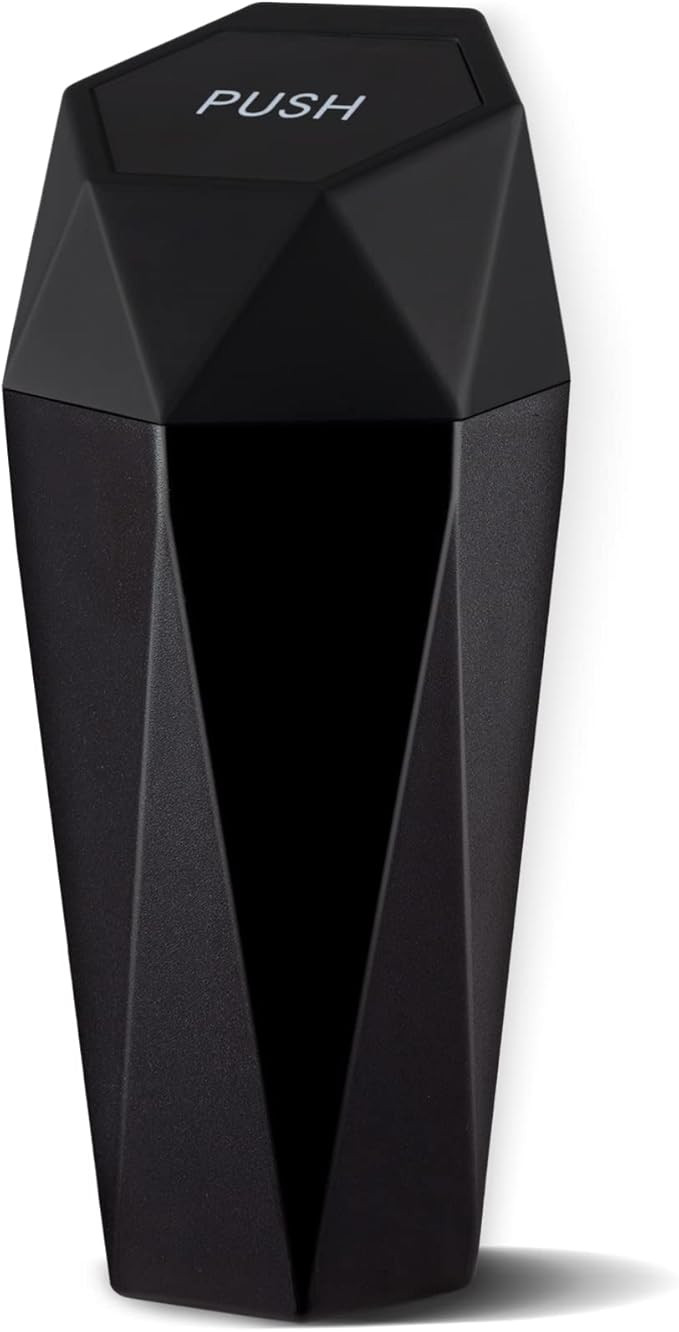 JUSTTOP Car Trash Can with Lid, Diamond Design Small Automatic Portable Trash Can, Easy to Clean,... | Amazon (US)