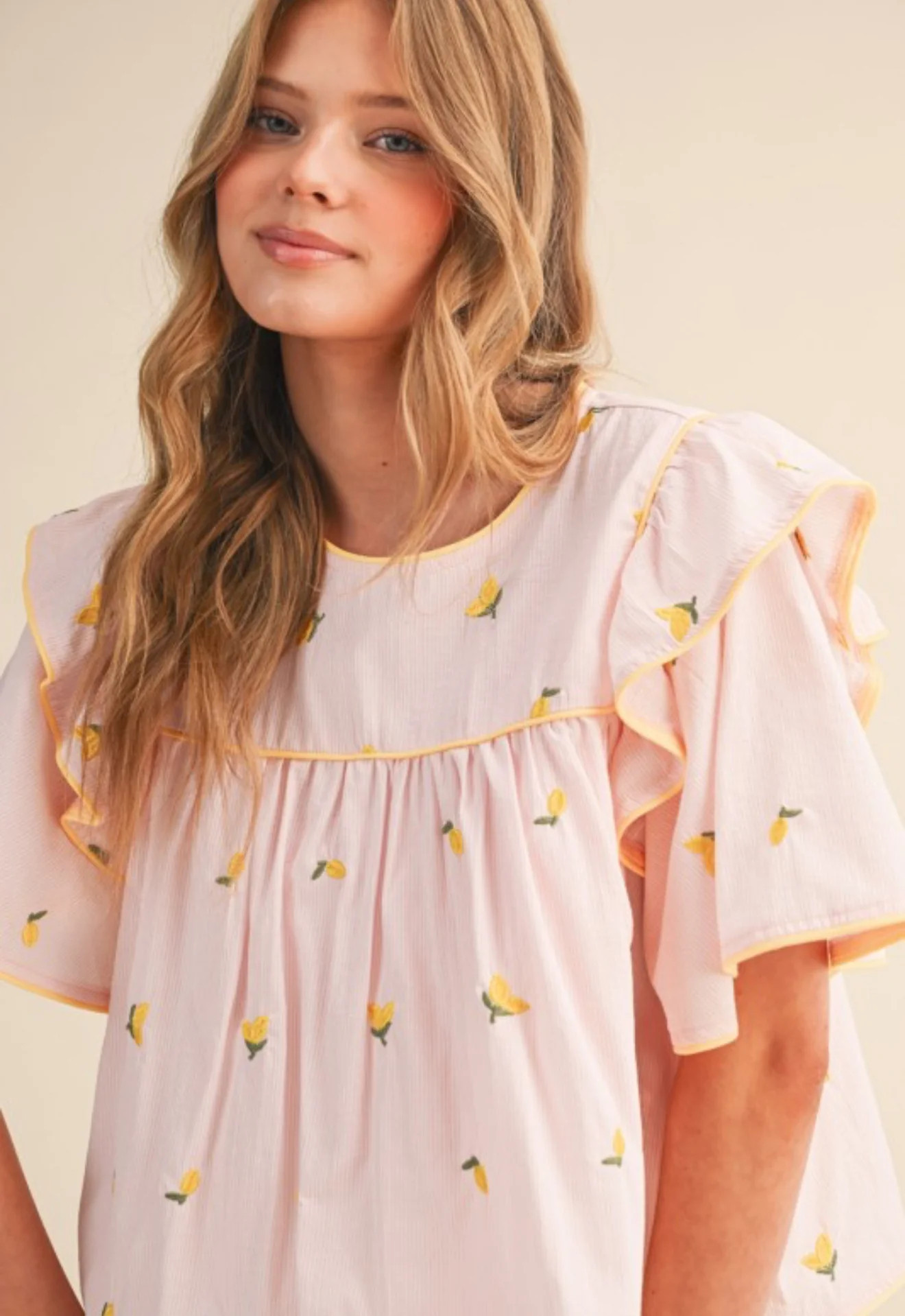 Lemon Drop Ruffle Top | The Collection Texas