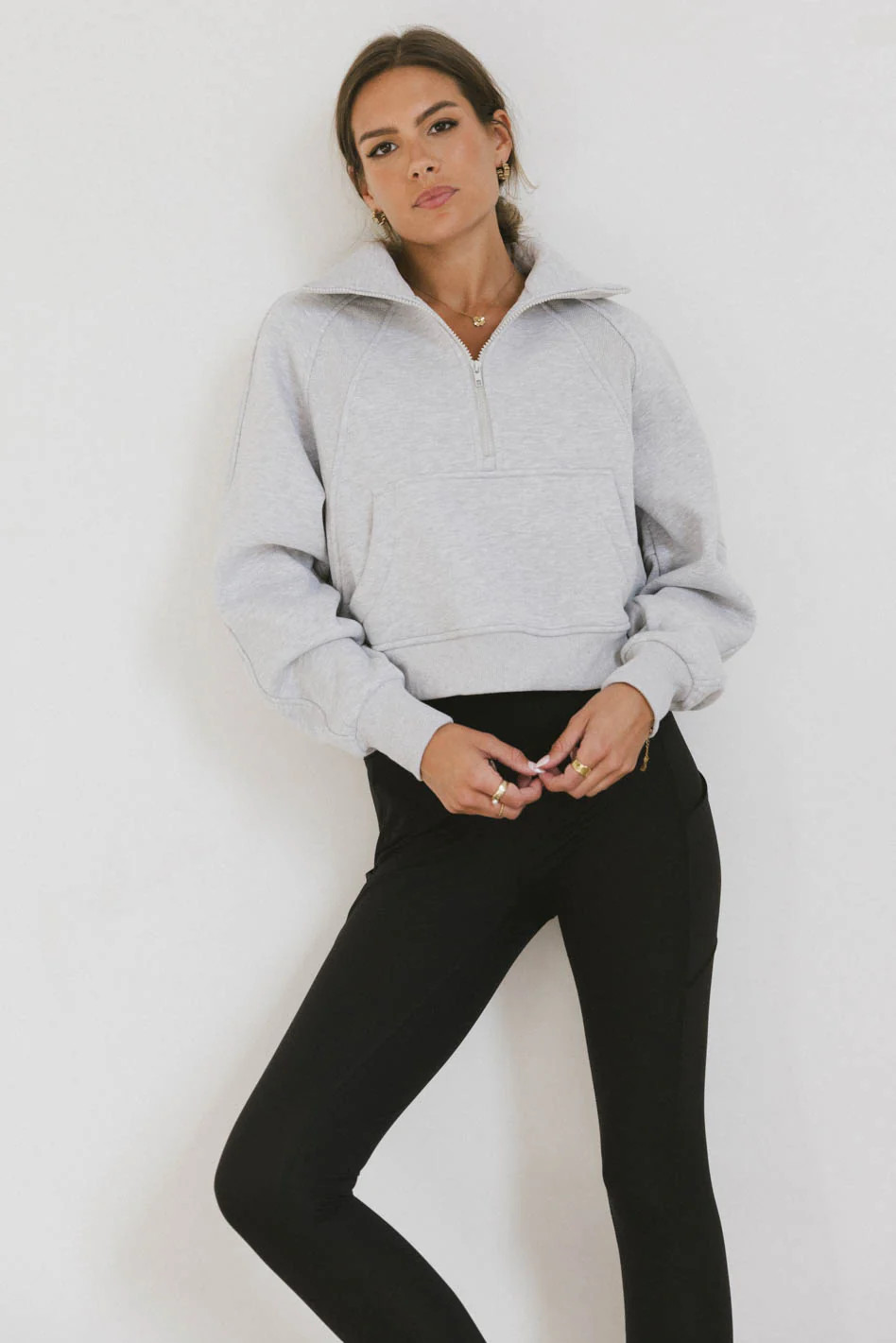 Alyssa Half Zip in Heather Grey | Böhme US