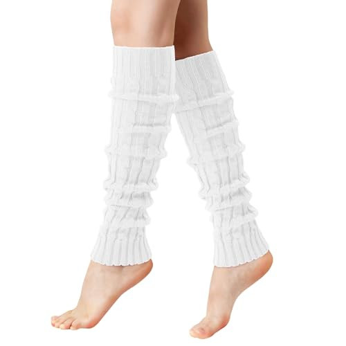 Pleneal Leg Warmers for Women - 1 Pairs Fashion Cable Knit Warm Leg Warmers 80s Accessories for Party Sports Yoga | Amazon (US)