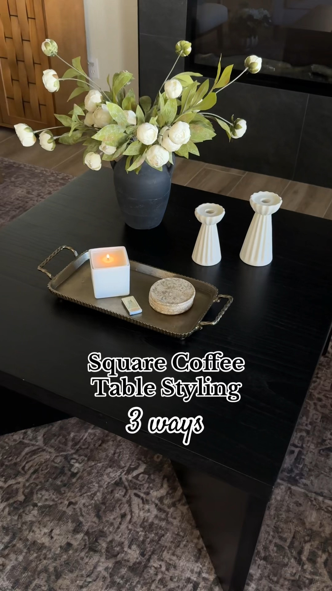 Square coffee table styling 🤍 

3 ideas for how you can style a square coffee table!! 
•••

#coffeetabledecor #coffeetable #blackcoffeetable #squarecoffeetable 
How to decorate coffee table, how to decorate a coffee table, how to decorate a square coffee table, coffee table styling, coffee table decor, coffee table decor ideas, coffee table styling ideas, coffee table decorating ideas, coffee table decor inspo, coffee table styling inspo, square coffee table, square coffee table decor, neutral coffee table decor, spring decor, styling 3 ways

#LTKWatchNow #LTKHome