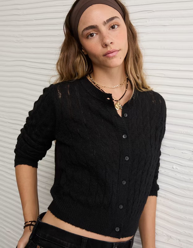 AE Whoa So Soft Button-Front Cardigan | American Eagle Outfitters (US & CA)