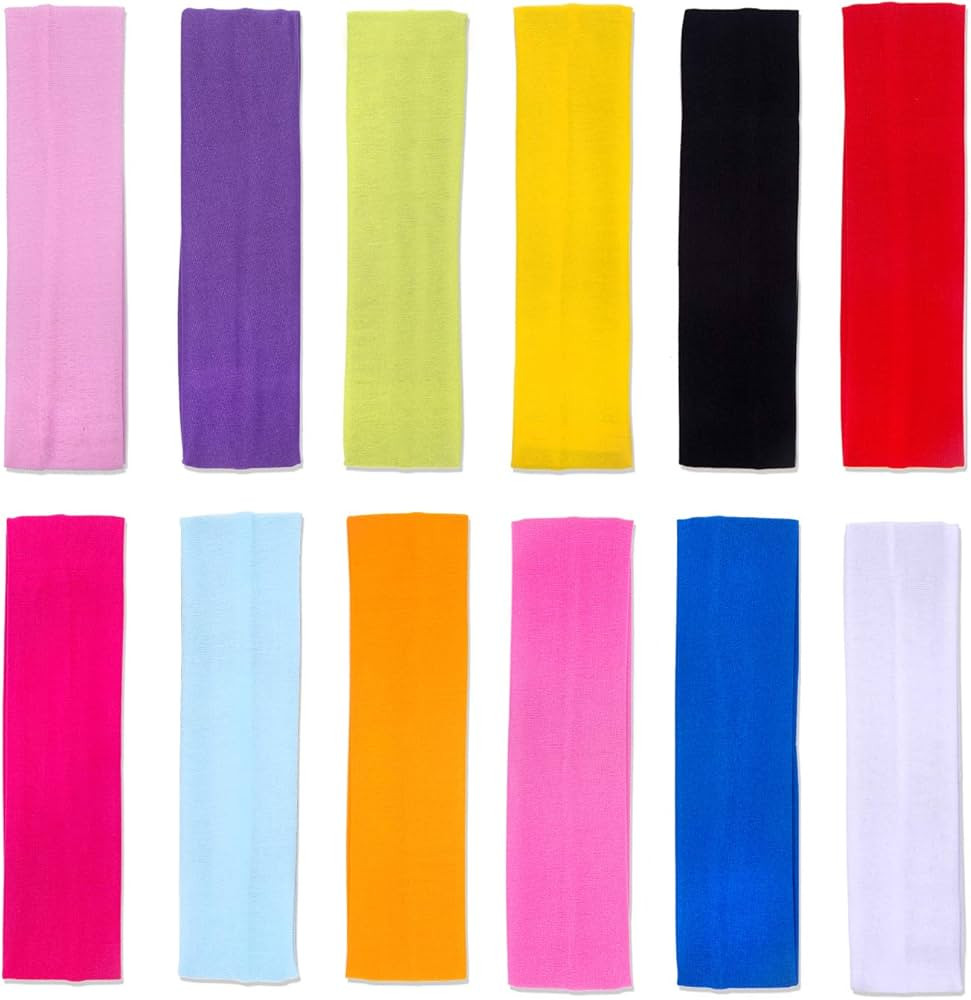 DERAYEE Women Yoga Hair Bands, 12 Colors Soft Elastic Headbands for Sport Workout Head wrap acces... | Amazon (US)
