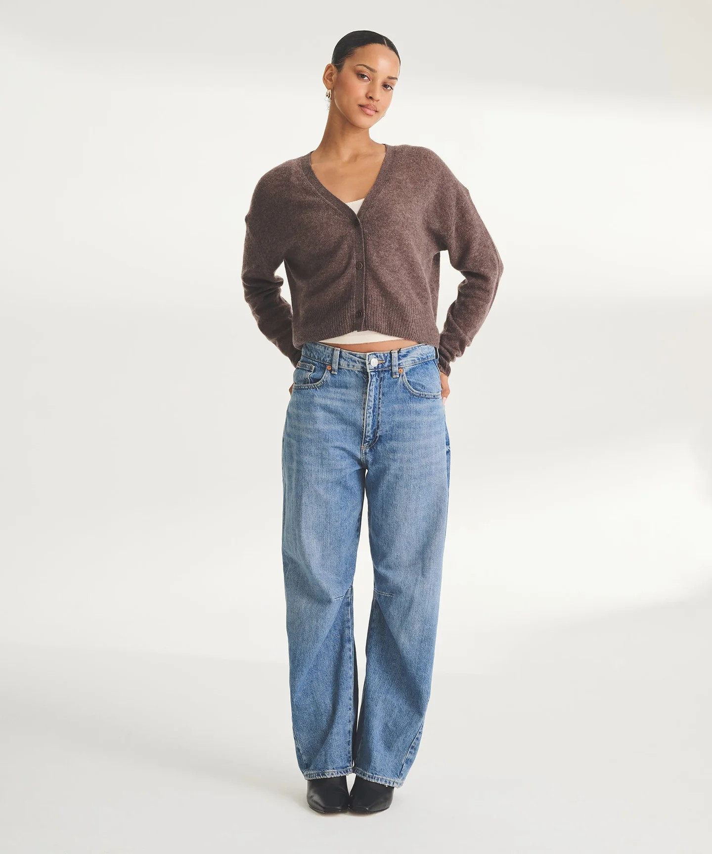 Featherweight Cashmere Cropped Cardigan | NAADAM