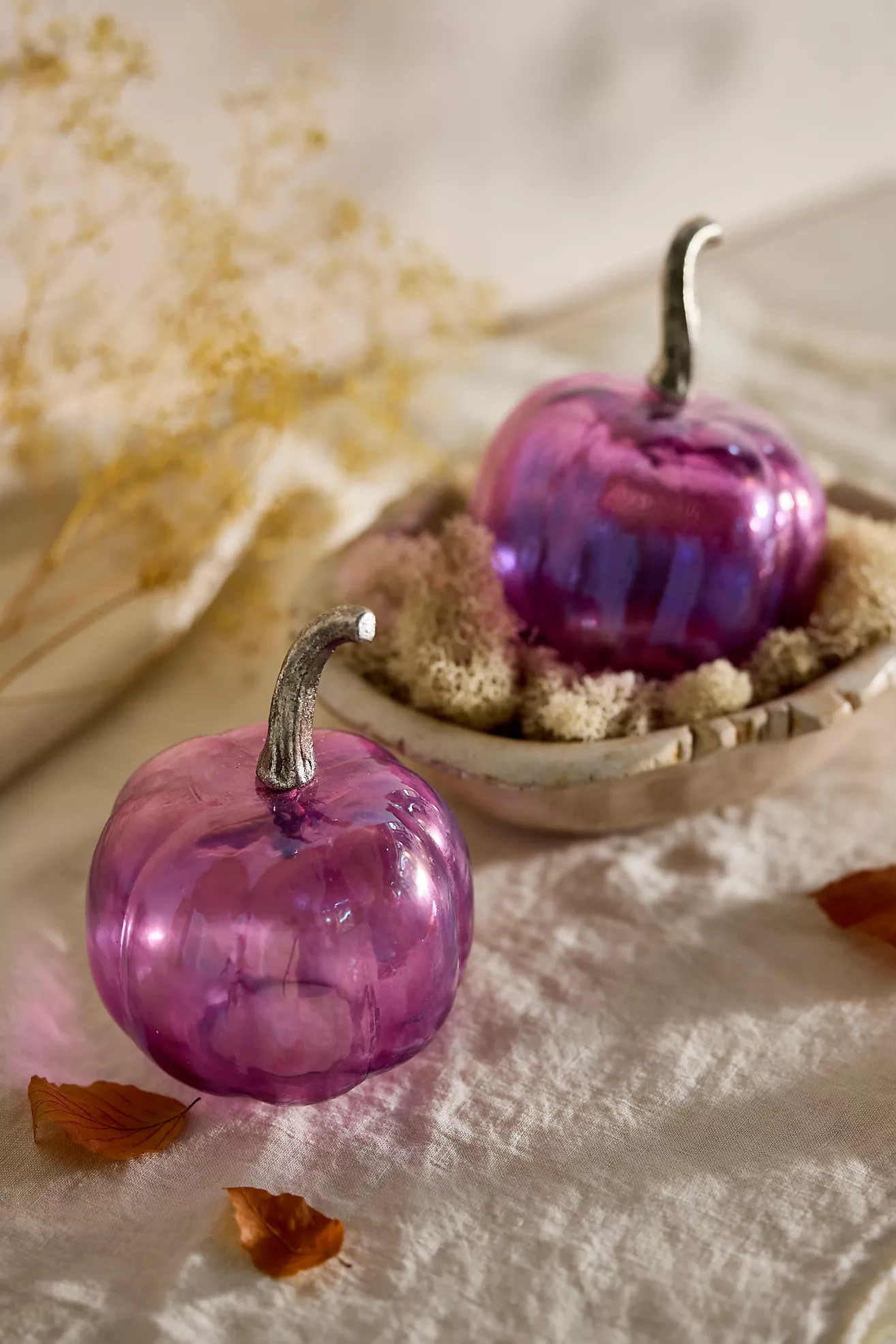 Mini Glass Pumpkins, Set of 2 | Terrain