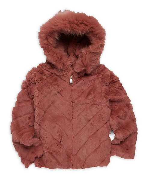 Little Girl's & Girl's Hooded Rabbit Fur & Fox Fur Jacket | Saks Fifth Avenue OFF 5TH