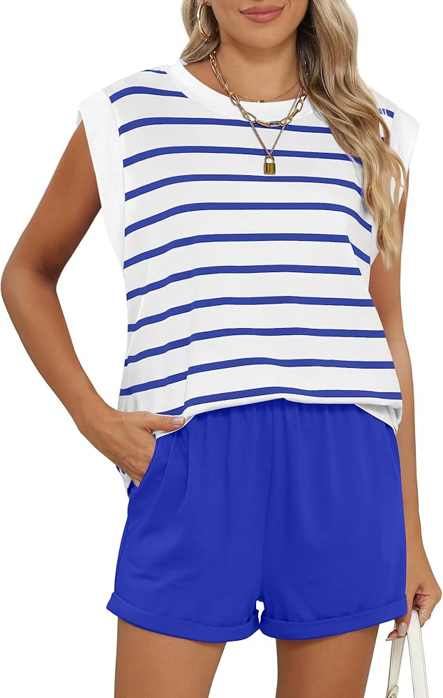 Amazon.com: RUBZOOF Lounge Sets for Women Summer Casual Loungewear Two Piece Outfits Short Sets S... | Amazon (US)