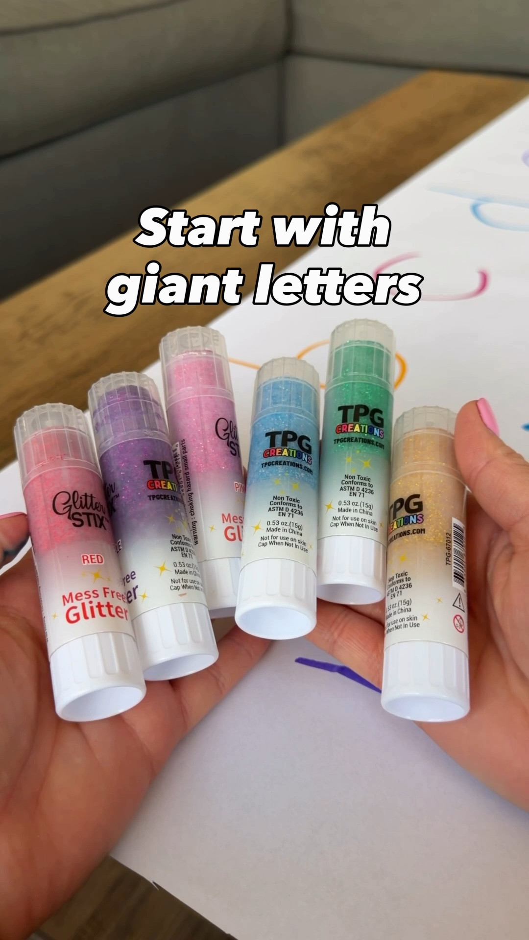 Before kids can write small, they need lots of practice making BIG movements. That’s why I love using giant craft paper for letter tracing!

I matched colored markers with Glitter Stix so my kids could practice letter formation, color matching, and fine motor skills with a sparkly twist. Best of all, the glitter doesn’t get all over the house.

#LTKmomlife #LTKKids