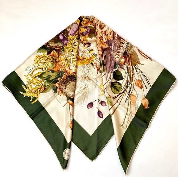 Vintage Silk Scarf Mantero Collection N8 Green | Poshmark