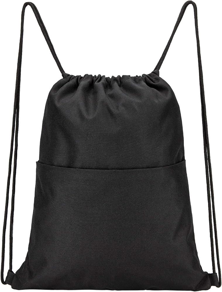 Drawstring Backpack Water Resistant String Bag Sports Sackpack Gym Sack with Side Pocket for Men ... | Amazon (US)