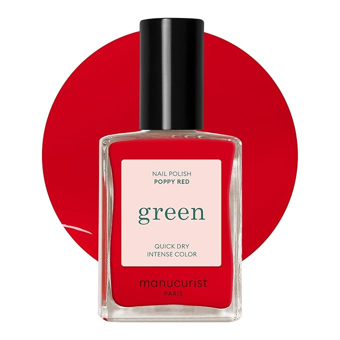 MANUCURIST • Green Nail Polish Poppy Red • Natural Classic Nail Polish 9-Free • Vegan and P... | Amazon (US)