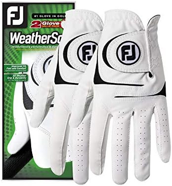 FootJoy Men's WeatherSof Golf Gloves, Pack of 2 (White) | Amazon (US)
