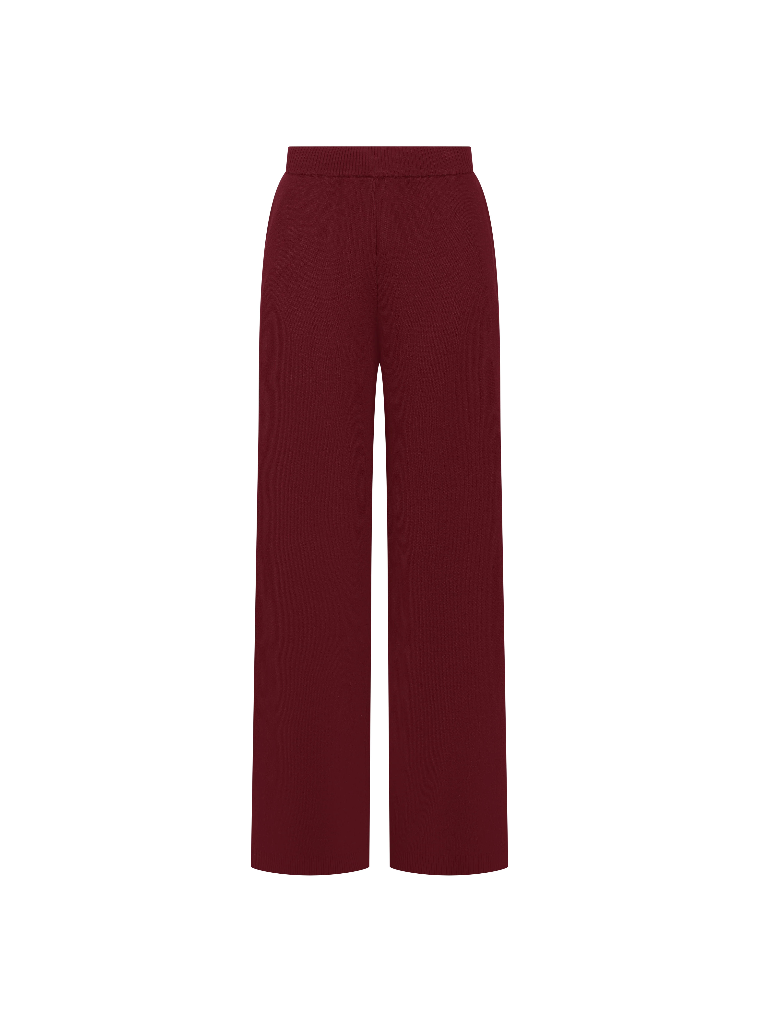 Retreat Ribbed Knit Pants - Burgundy | Maebe