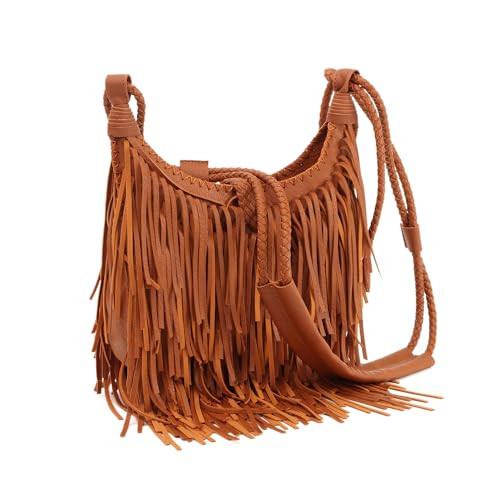 LUI SUI Fringe Hobo Purse Bag for Women Fringe Shoulder Bag Tassel Handbags | Amazon (US)