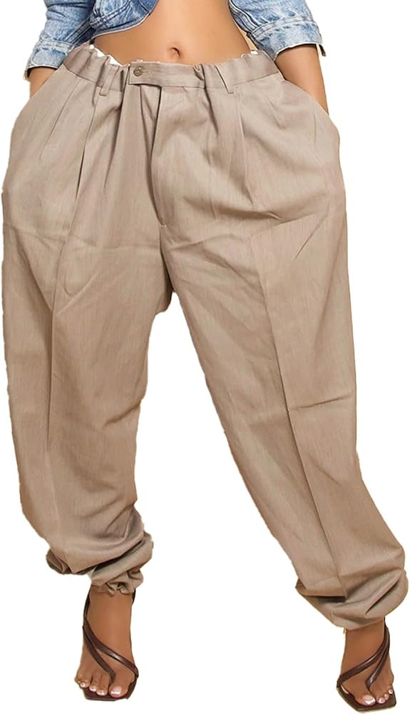 Women's Baggy Parachute Pants Casual High Waisted Oversized Fit Tapered Trousers Jogger Hip-Hop Y... | Amazon (US)