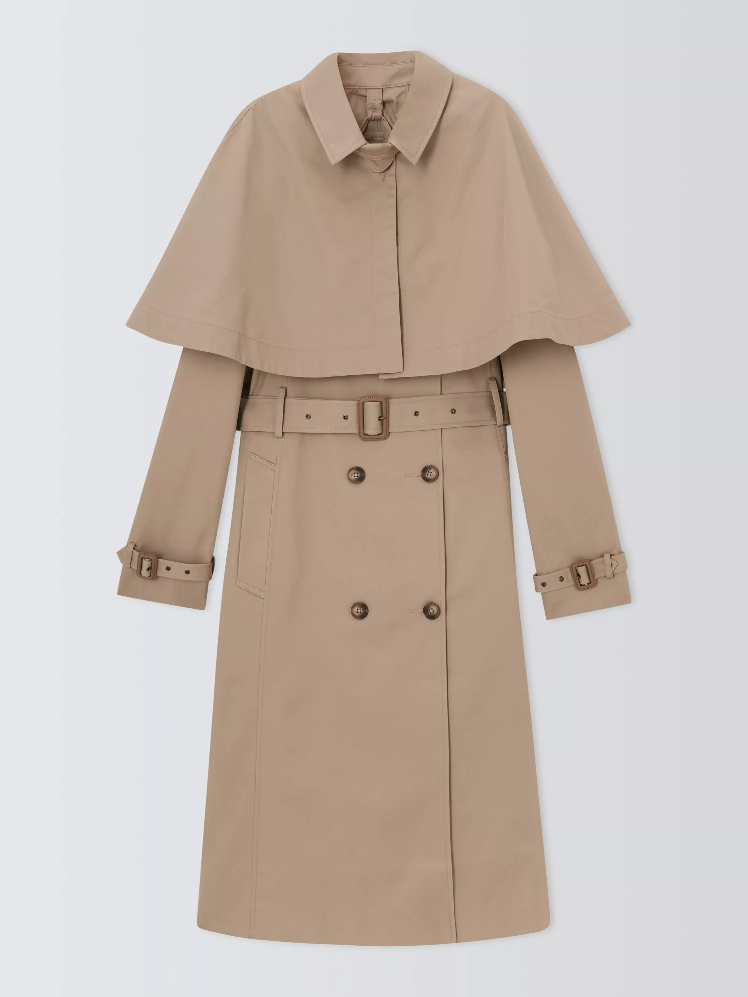 John LewisCape Trench Coat, Natural | John Lewis (UK)