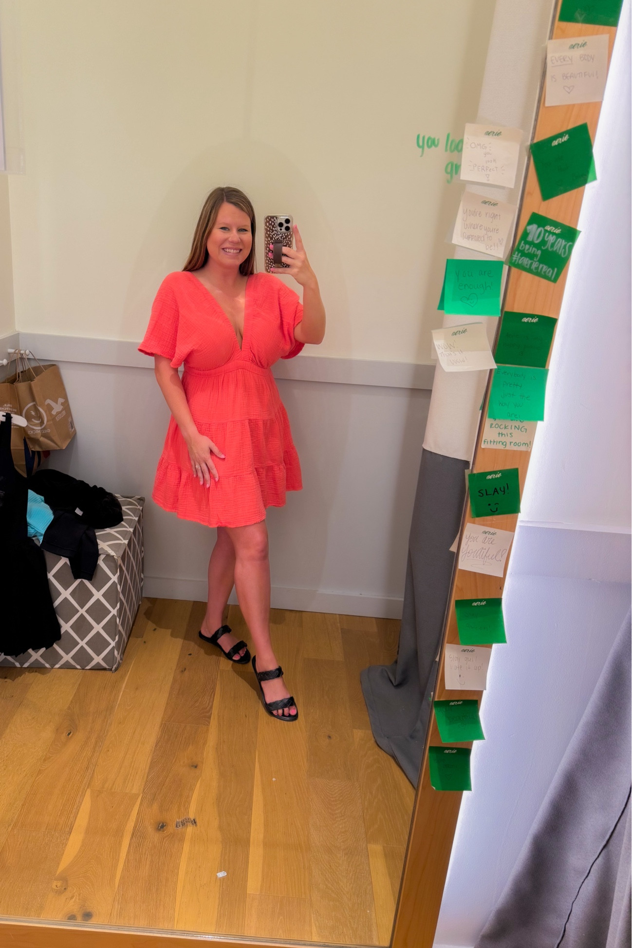 Spring Dress | Mini Dress | Aerie 
This dress has the perfect combo of flutter sleeves + v neck + tiered layers! 

#LTKstyletip #LTKSeasonal #LTKfindsunder50