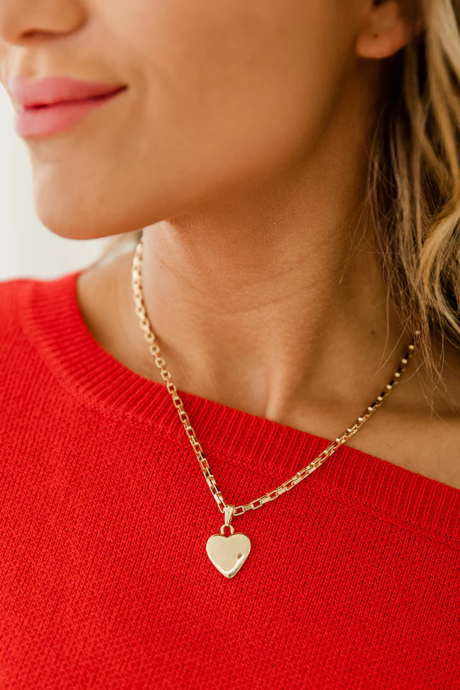 Limitless Love Gold Heart Pendant Necklace | Pink Lily