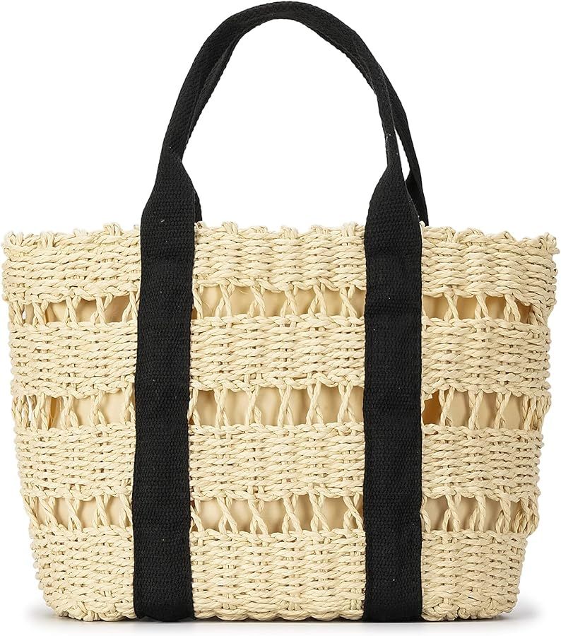 Herald Large Handmade Straw Tote Purses for Women, Summer Beach Natural Weaving Chic Woven Handba... | Amazon (US)