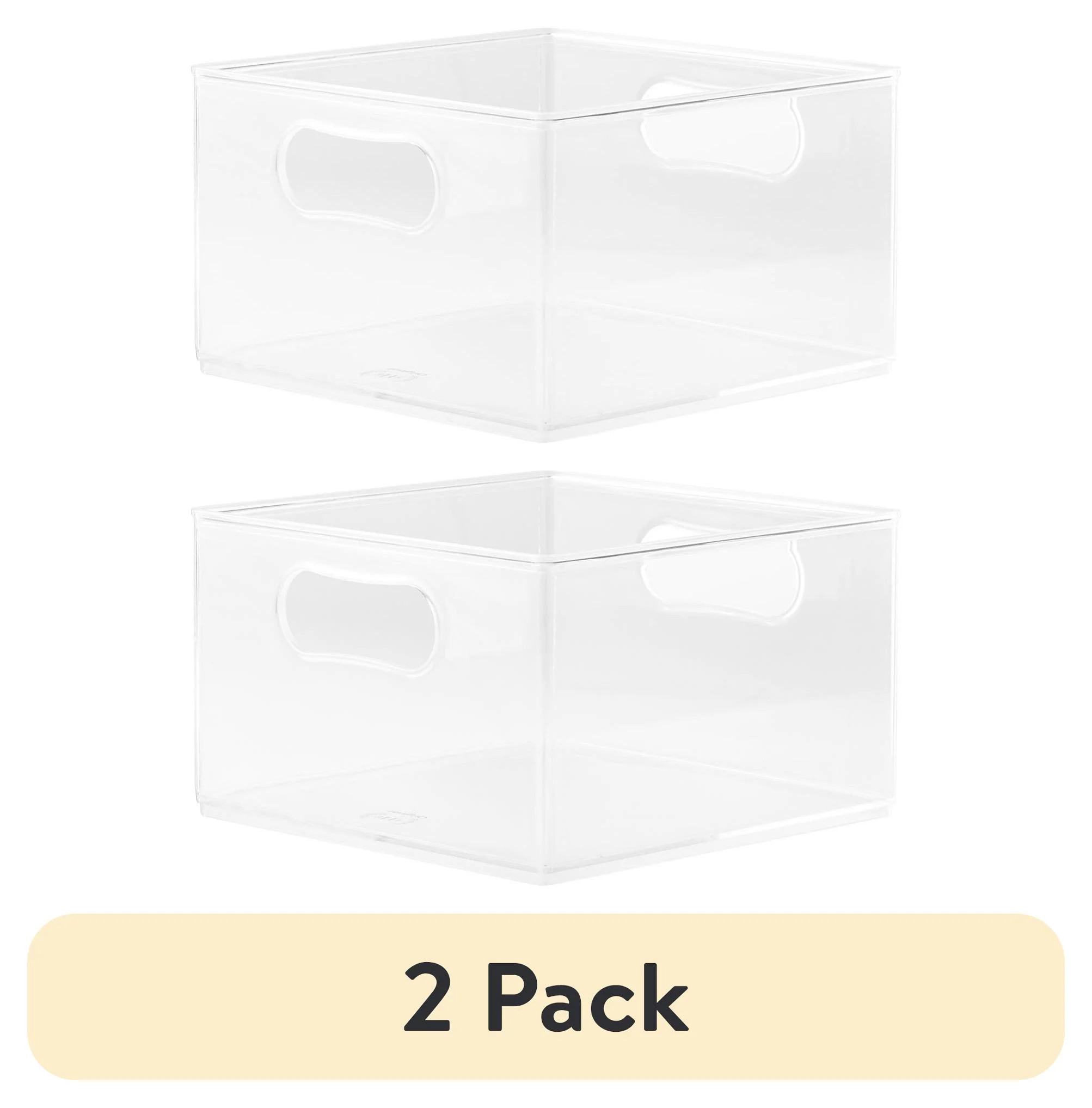 (2 pack) The Home Edit Large Clear Plastic Storage Bin Organizer, 2 Pack, 10" x 10" x 6" | Walmart (US)