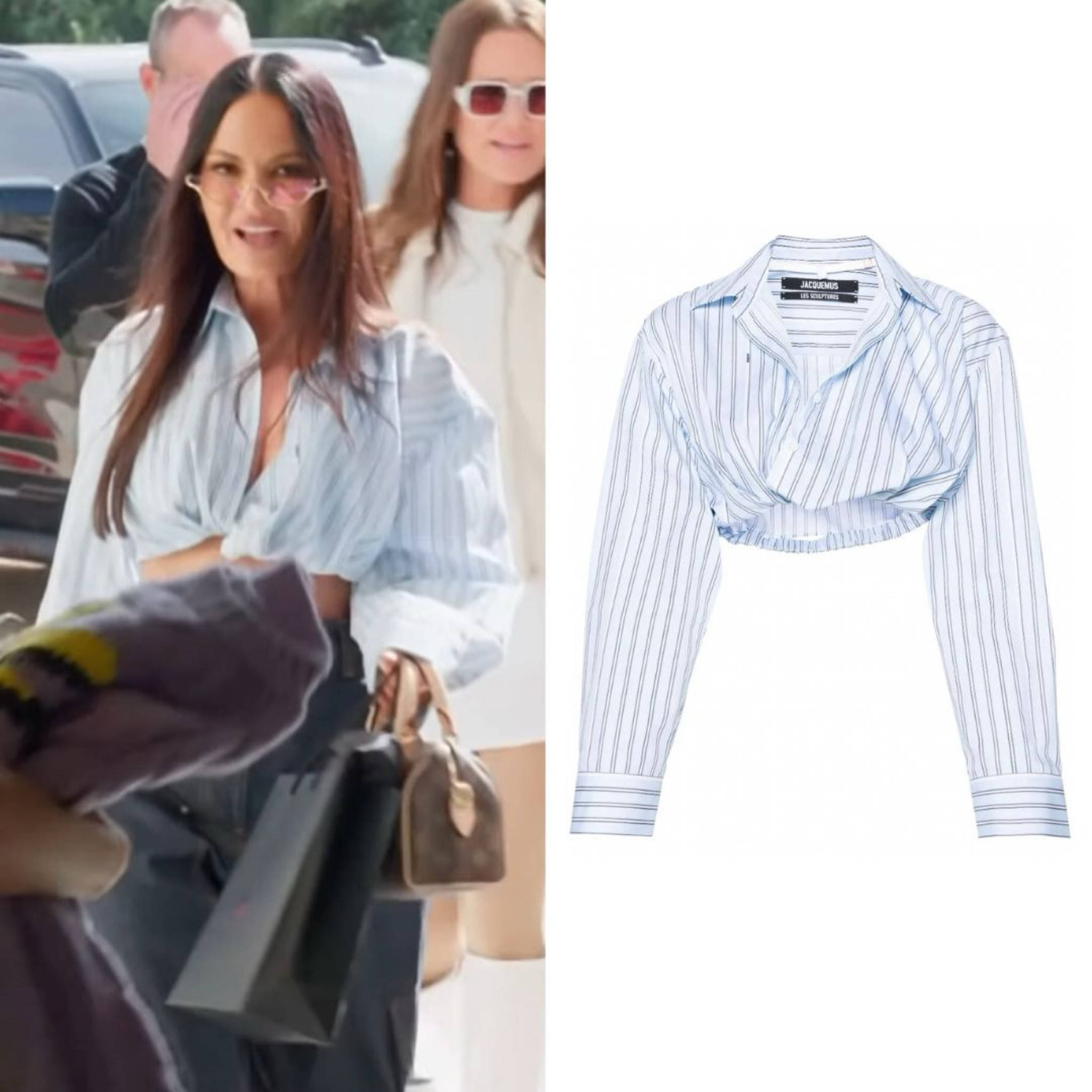 Lisa Barlow’s Blue Striped Poplin Crop Top