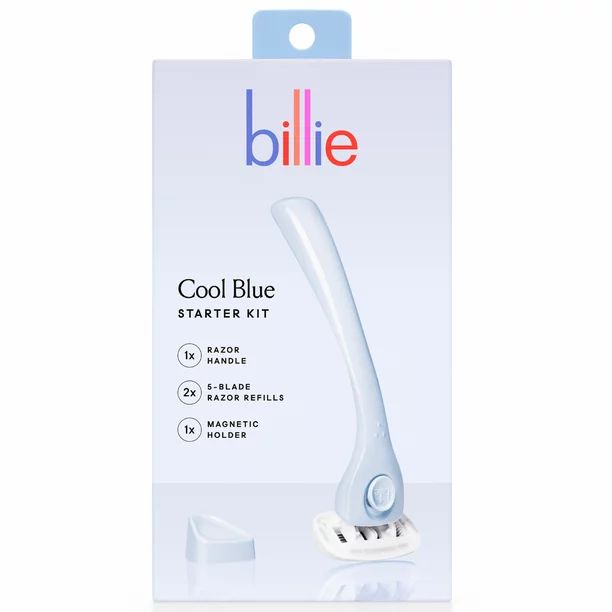 Billie Women’s Razor Kit - 1 Handle + 2 Blade Refills + Magnetic Holder - Cool Blue - Walmart.c... | Walmart (US)