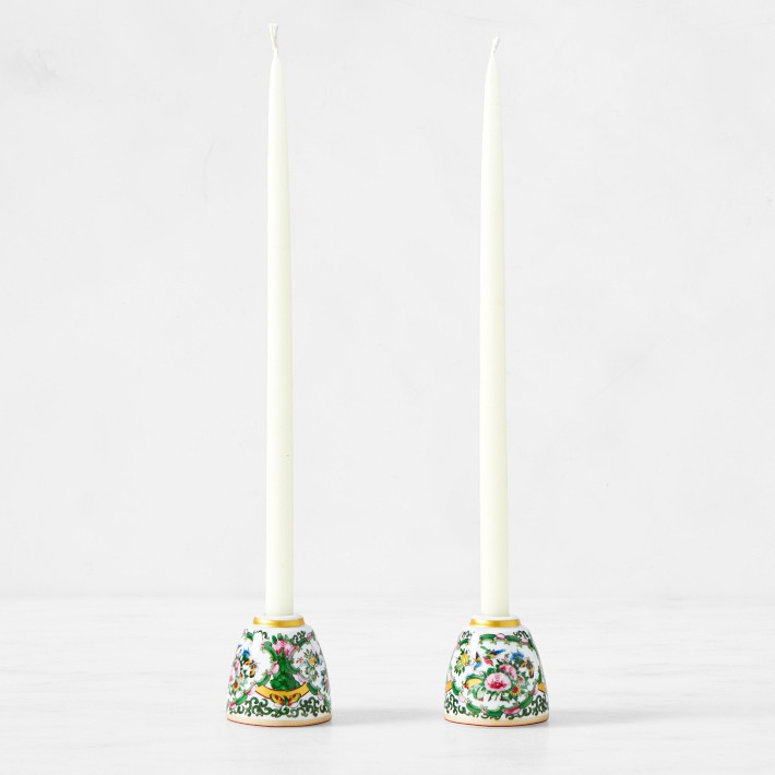 Famille Rose Tiny Taper Holders, Set of 2 | Williams-Sonoma