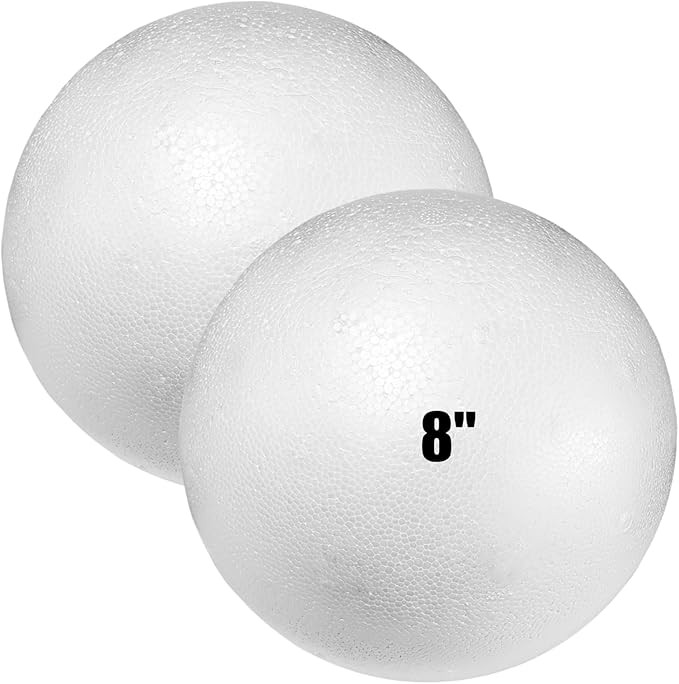 Styrofoam Balls 8 Inch,2PC Large White Foam Balls for Crafts, DIY Craft Giant Foam Ball for Home ... | Amazon (US)
