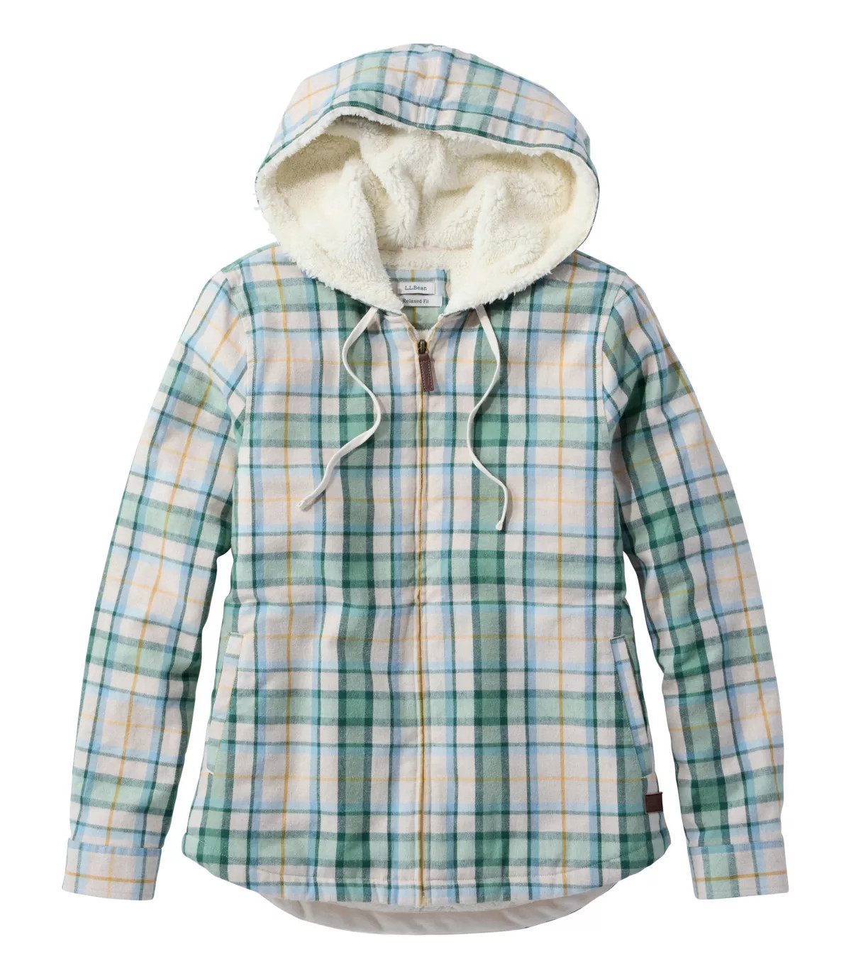 Women's Scotch Plaid Flannel Shirt, Sherpa-Lined Zip Hoodie | L.L. Bean
