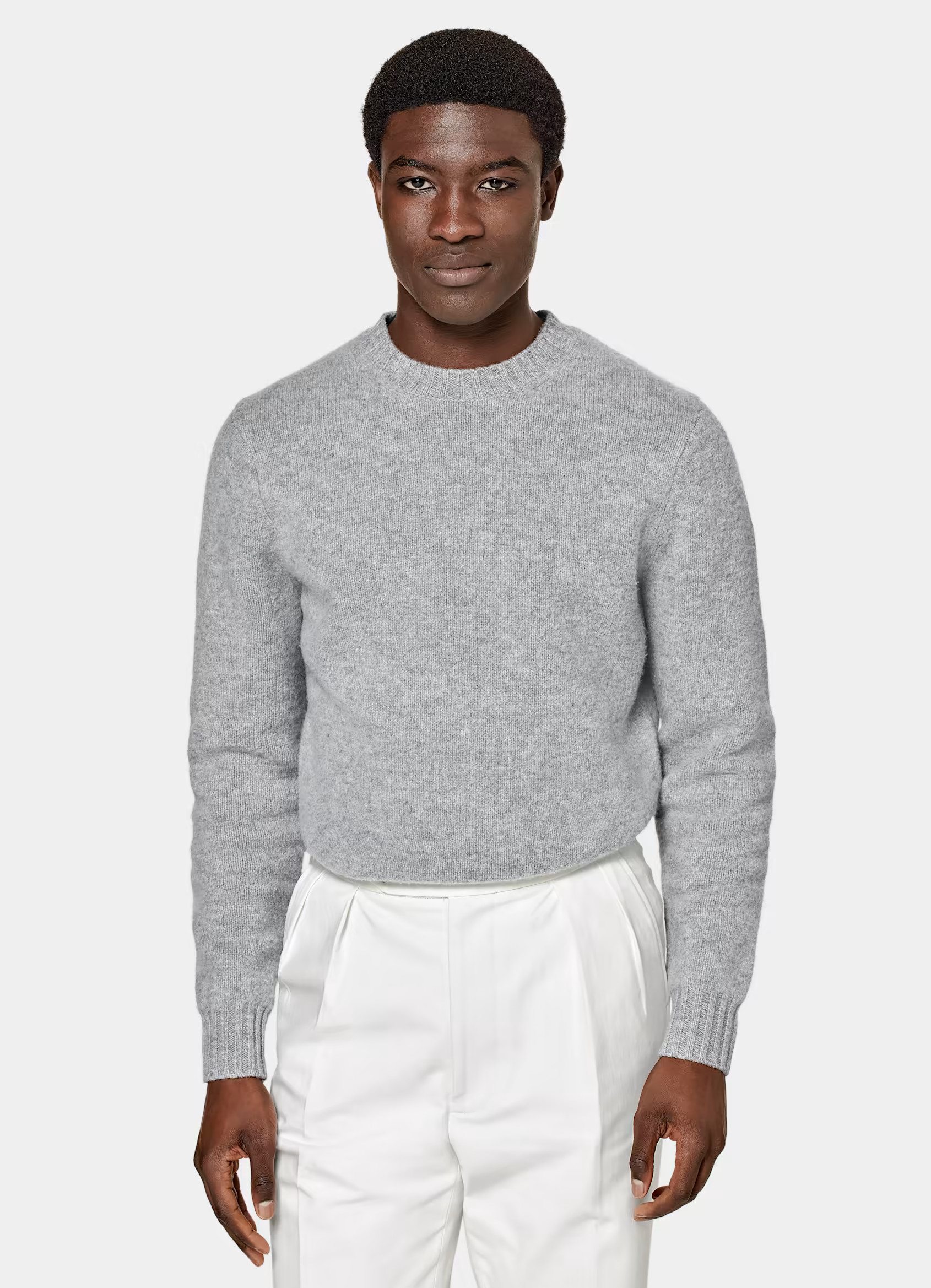 Light Grey Merino Crewneck | Suitsupply (US)