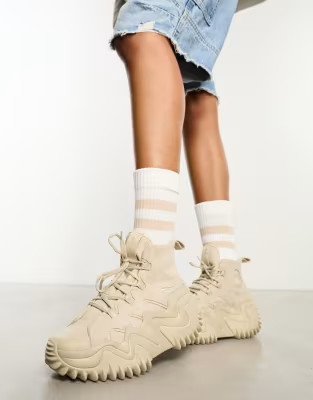 Converse Run Star Motion CX High platform sneakers in stone | ASOS (Global)