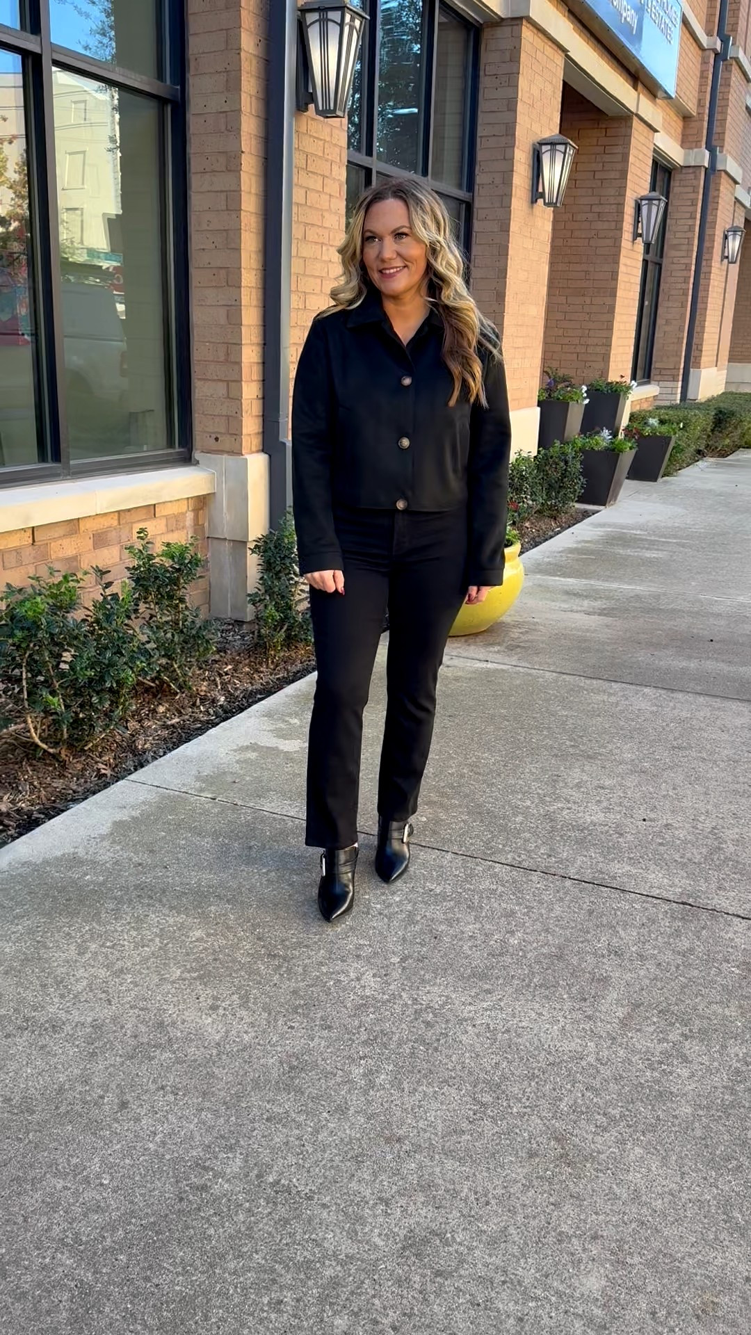 An easy all black look that feels sharp without feeling overdone. This look is one of those outfits that works for anything. 

Black outfit, Sleek outfit, Office outfit, Black jacket, Sleek black outfit, Black jeans, Black booties, Black jacket, Audrie Dollins 

#LTKWorkwear #LTKSeasonal #LTKHoliday