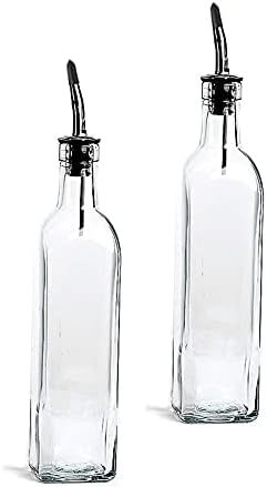 DLD Italian Glass Oil And Vinegar Cruet 16 Oz, Olive Oil Dispenser With Stainless Steel Spout, Sl... | Amazon (US)